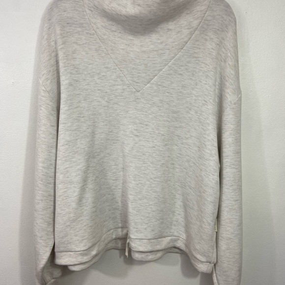 Varley Betsey Sweat Double Soft Sweatshirt Mock Neck Waist Tie Lounge Cozy Sz XL - Picture 2 of 13
